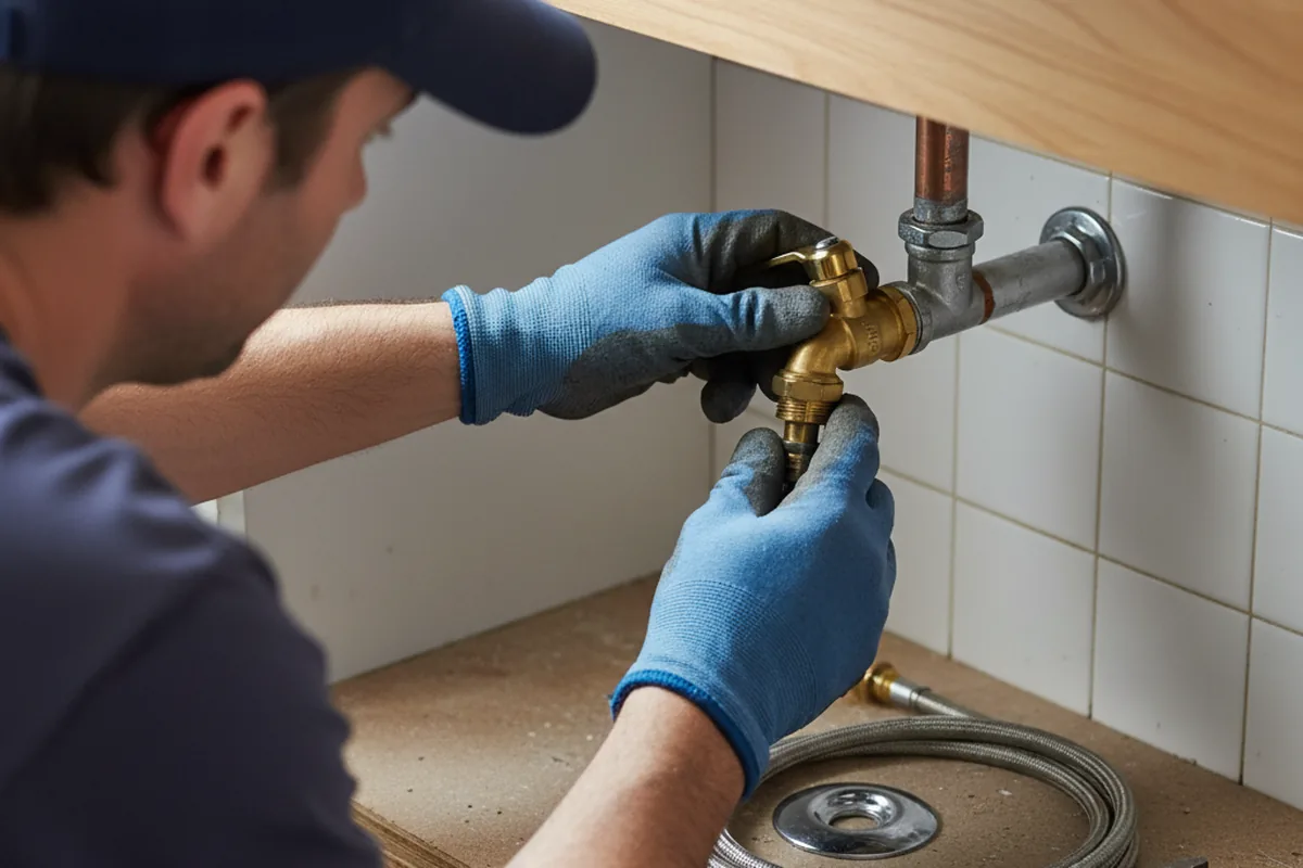 Shutoff valve and fitting work during Emergency Plumbing in Ashton